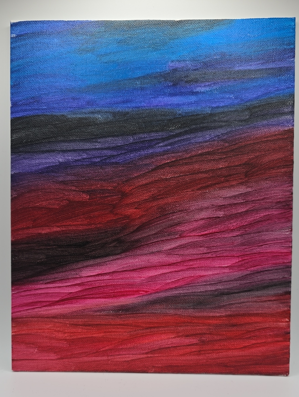 Original Painting - Abstract Gradient Wall Art in Blue, Purple, Red, and Pink